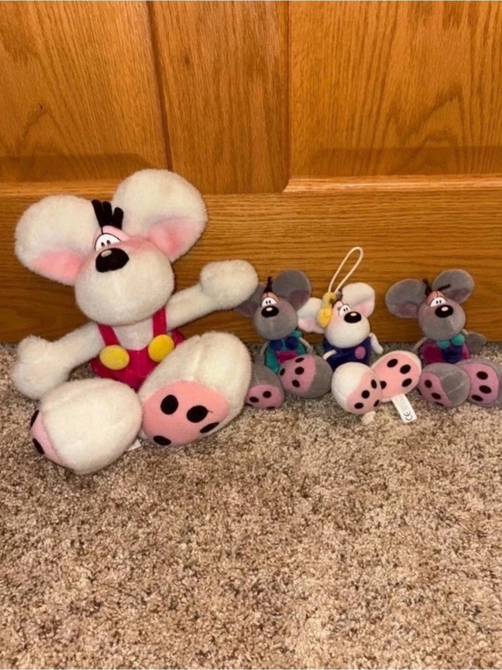 Vintage 1990s Diddl & Diddlina Plush Toy Lot - 4